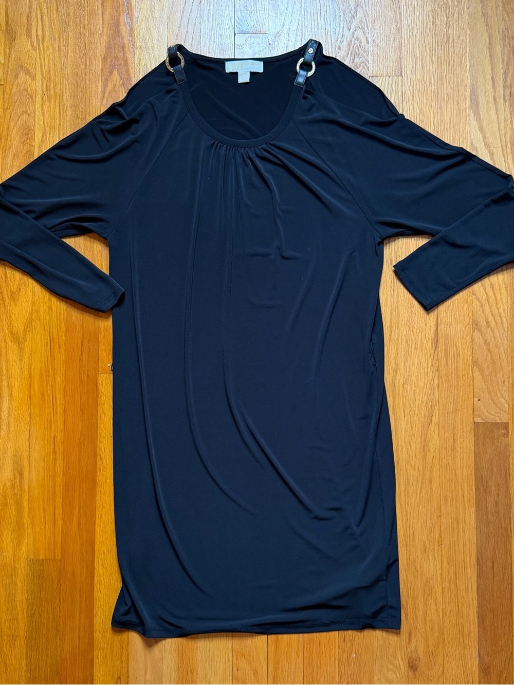 Michael Kors Black Dress with Gold Shoulder Ring